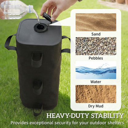 Set of 4 Heavy Duty Gazebo Weights Bags, 500D Sand Weights, Black