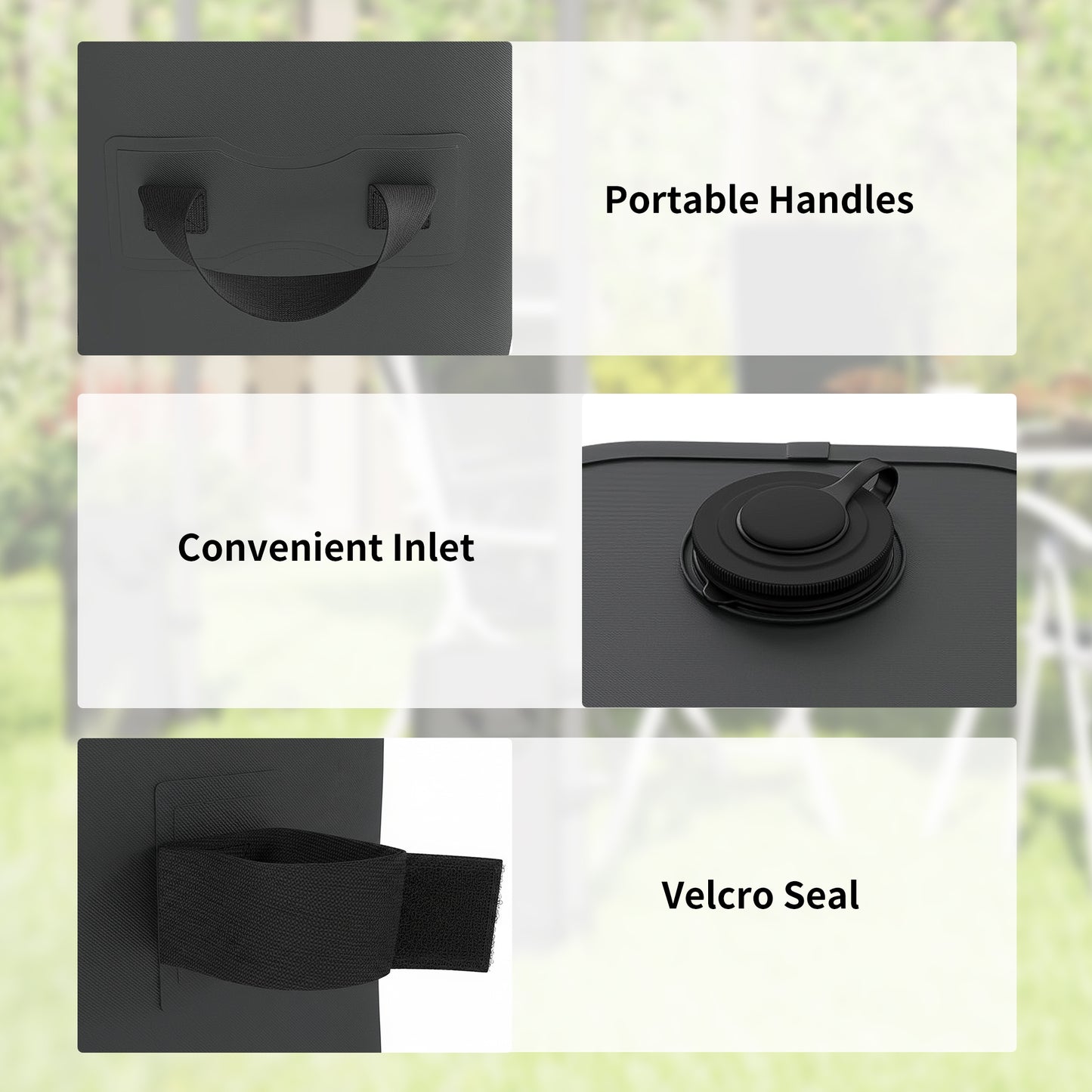 Set of 4 Heavy Duty Gazebo Weights Bags, 500D Sand Weights, Black