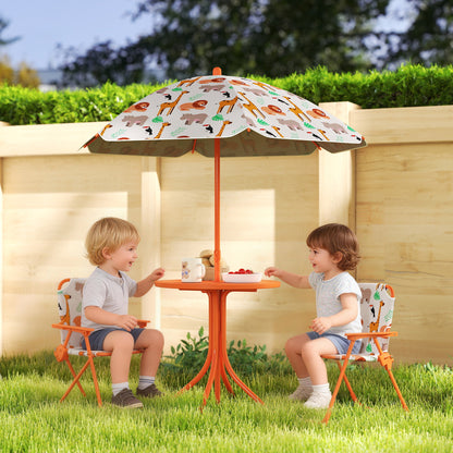 Children Table and Chair Set, Kids Patio Set with Umbrella
