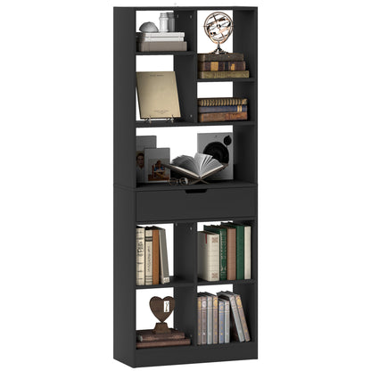 Freestanding Bookcase Display Shelf with Drawer for Home Office