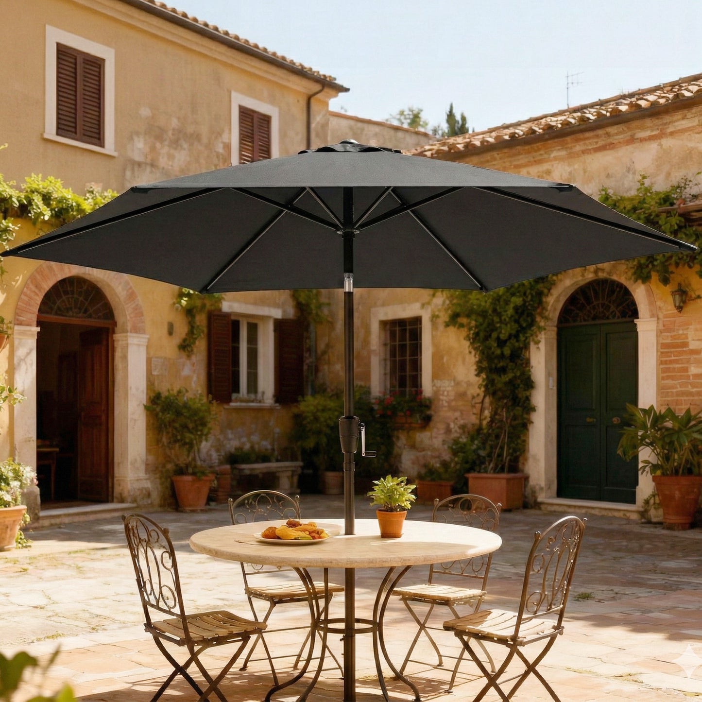Garden Parasol, 2m Outdoor Table Parasol Umbrella with Tilt