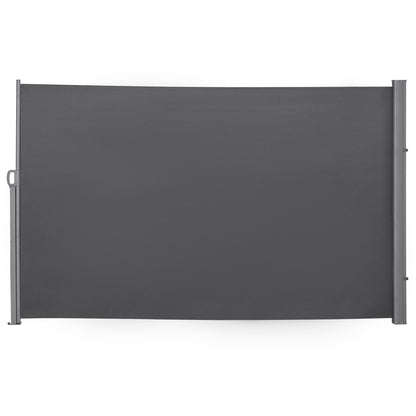Retractable Sun Side Awning Screen Fence Patio Garden Wall Balcony Screening Panel Outdoor Blind Privacy Divider (3x1.8M, Grey)