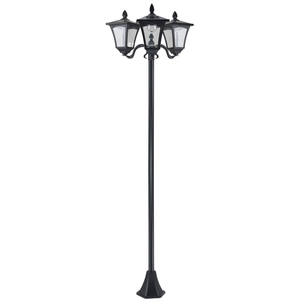 3-Solar Powered Lamp Post, IP44, 51.5Lx47Wx182.5H cm-Black