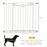 Metal 74-94cm Adjustable Pet Gate Safety Barrier w/ Auto-Close Door White