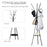 180cm Free Standing Metal Coat Rack Stand 9 Hooks Clothes Tree with 1 Shelf Hat Display Hall Tree Hanger Bag Umbrella Hanging Organiser (Black)