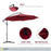 3 meter Cantilever Umbrella Garden Banana Parasol Patio Hanging Sun Shade Wine Red