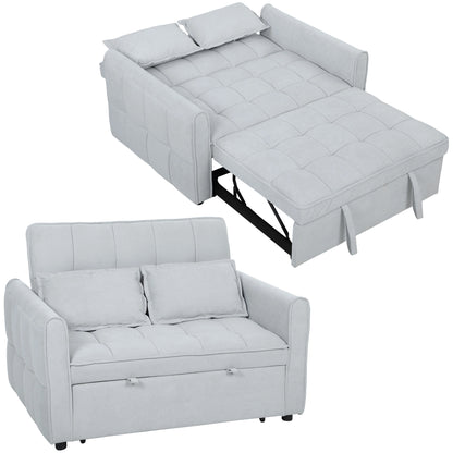 2 Seater Sofa Bed, 3-in-1 Sleeper Sofa with Adjustable Backrest