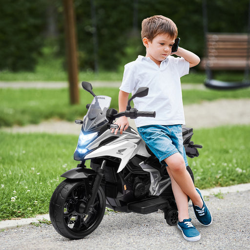 Honda Licensed 12V Kids Electric Motorbike w/ Music Headlights - White