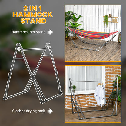 Foldable Hammock Stand, 2 in 1 Hammock Net Stand & Clothes Drying Rack
