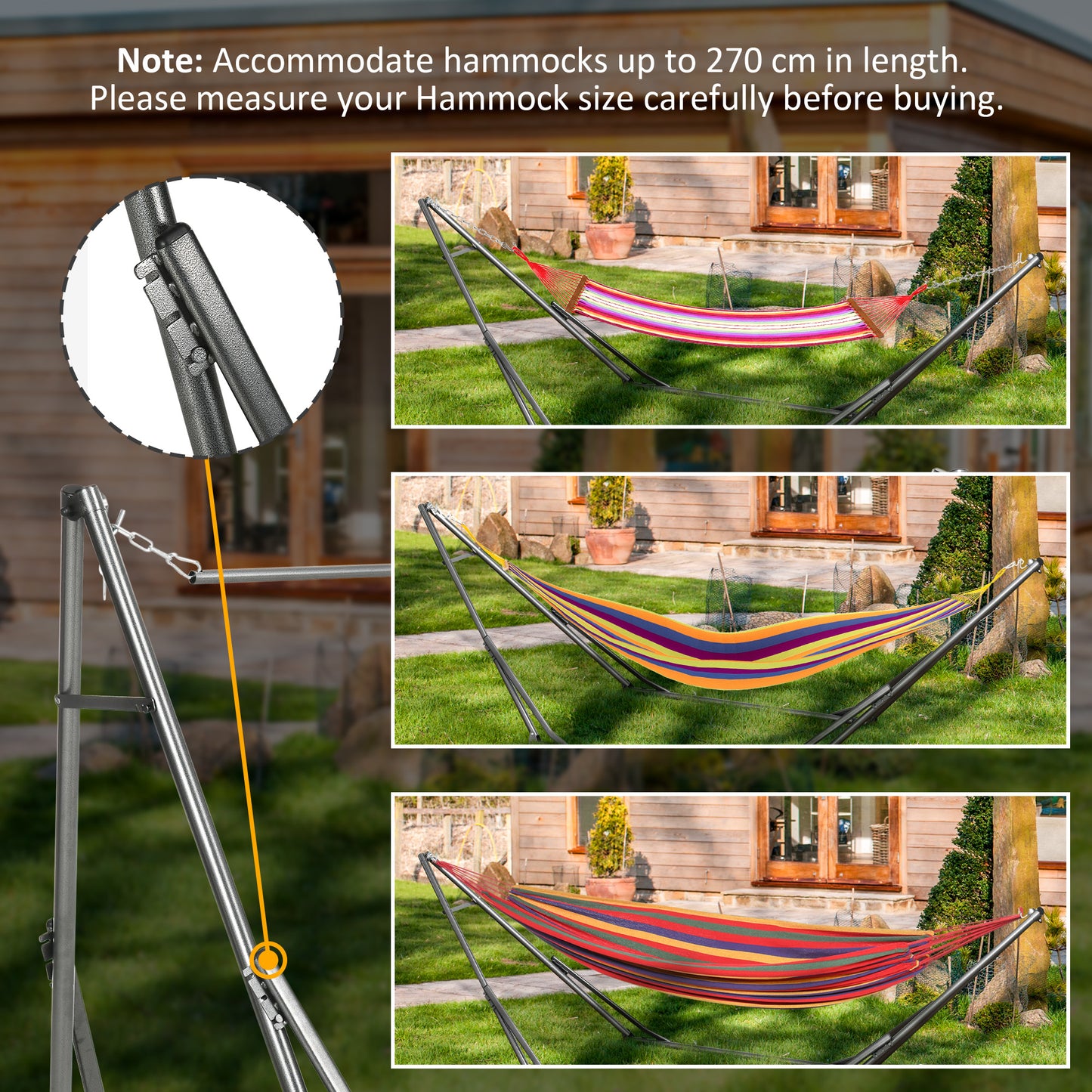 Foldable Hammock Stand, 2 in 1 Hammock Net Stand & Clothes Drying Rack