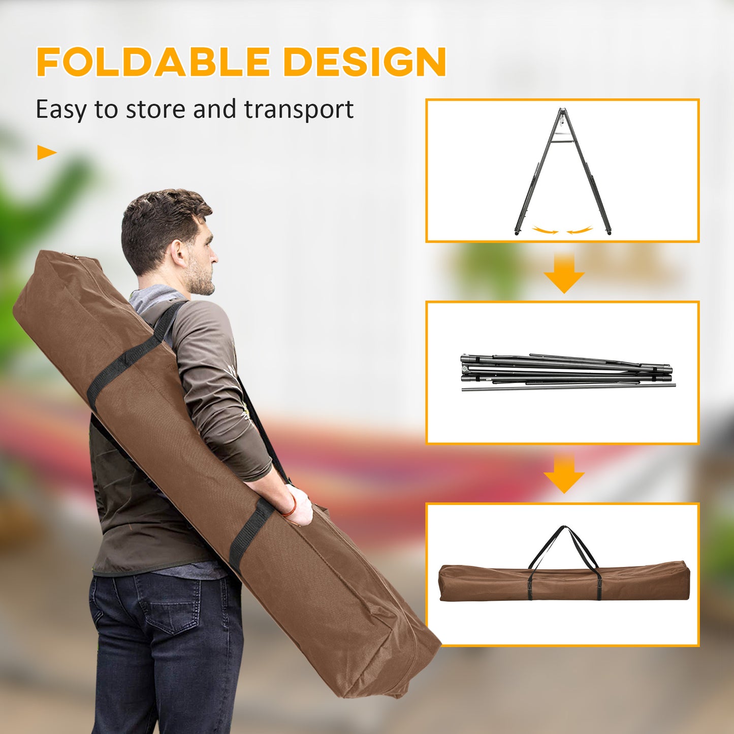 Foldable Hammock Stand, 2 in 1 Hammock Net Stand & Clothes Drying Rack
