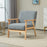 Accent Chair with Wood Frame Wide Seat Cashmere Armchair Grey