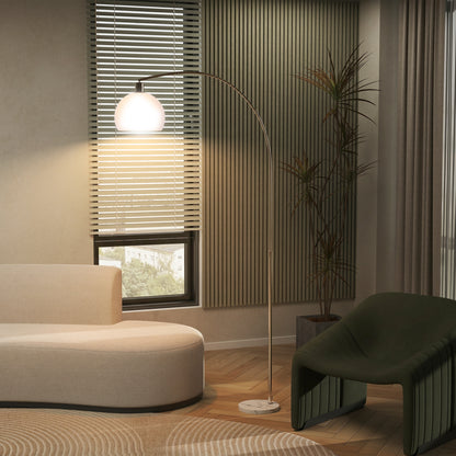 Floor Lamp for Living Room, Modern Standing Lamp with Shade & Foot Switch, Minimalist Tall Pole Lampshade for Bedroom, Office, White