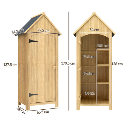 Wooden Small Garden Shed with 3 Shelves and Tilt Roof