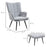 Armchair with Footstool, Living Room Chair, Linen Accent Chair for Bedroom, Home Study, Grey