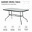 Aquatex Glass Garden Table Curved Metal Frame w/ Parasol Hole 4 Legs Outdoor Dining Sturdy Balcony Friends Family Tempered Grey