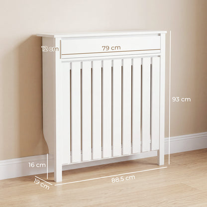 Radiator Cover with Drawer and Vertical Slats White