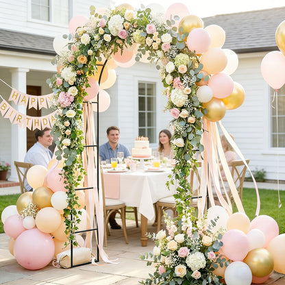 Garden Arch, 2.4 m High x 1.5 m Wide Metal Outdoor Wedding Arch