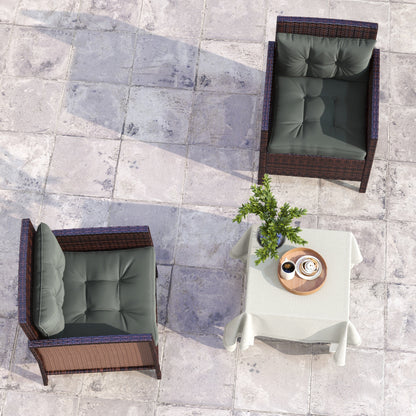 4-Piece Seat Cushions Back Pillows Replacement, Patio Chair Cushions Set for Indoor Outdoor, Grey