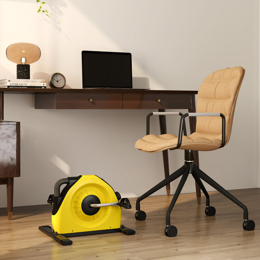 Mini Exercise Bike Under Desk Bike for Legs and Arms Workout, Yellow