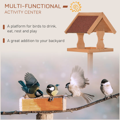 Wooden Bird Table Wild Bird Feeding Station Freestanding Feeder for Garden Outdoor 55 x 55 x 144cm
