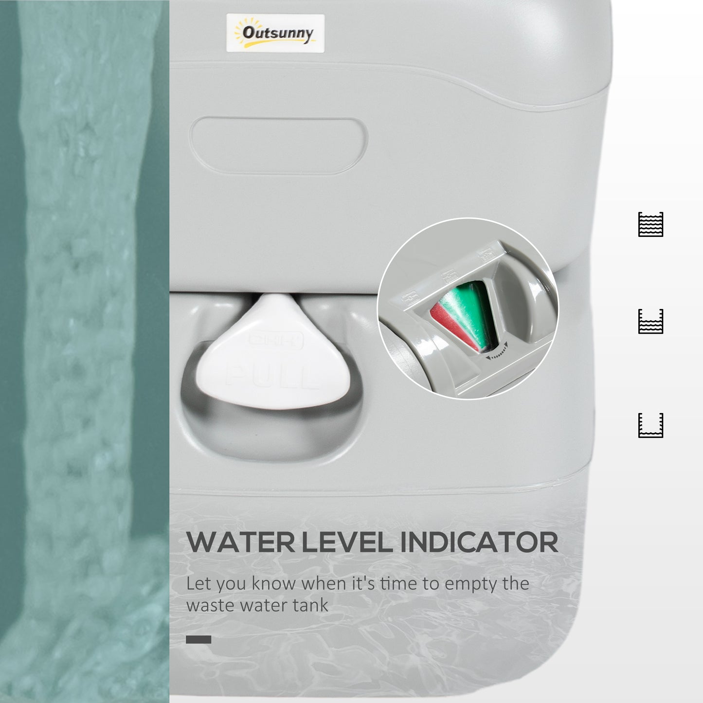 Portable Toilet with Detachable Tanks for Camping, Grey