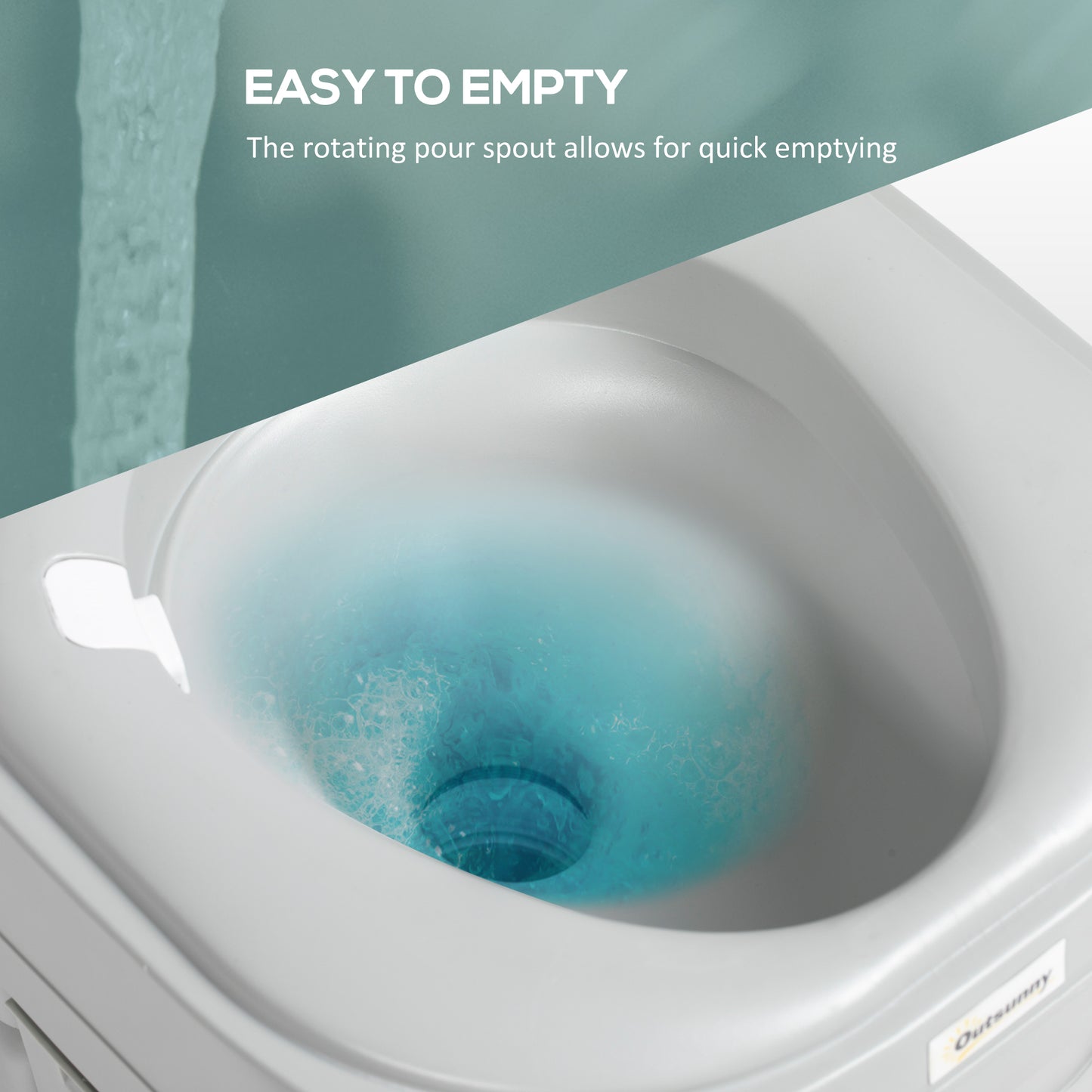 Portable Toilet with Detachable Tanks for Camping, Grey