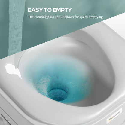 Portable Toilet with Detachable Tanks for Camping, Grey