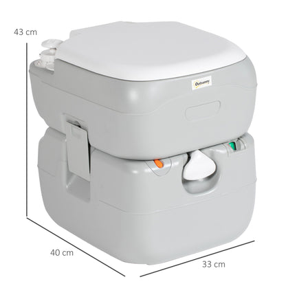 Portable Toilet with Detachable Tanks for Camping, Grey