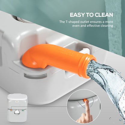 Portable Toilet with Detachable Tanks for Camping, Grey