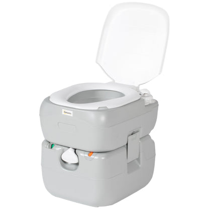 Portable Toilet with Detachable Tanks for Camping, Grey