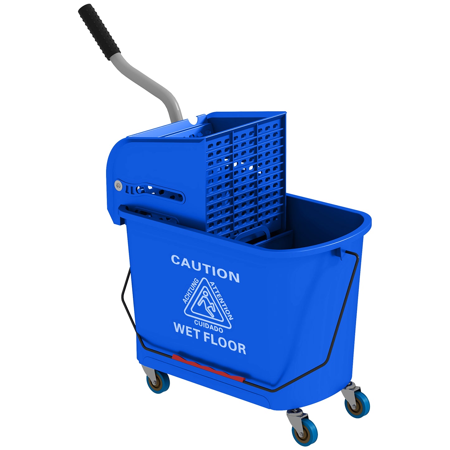 20L Mop Bucket with Wringer Handle on Wheels for Floor Cleaning Blue