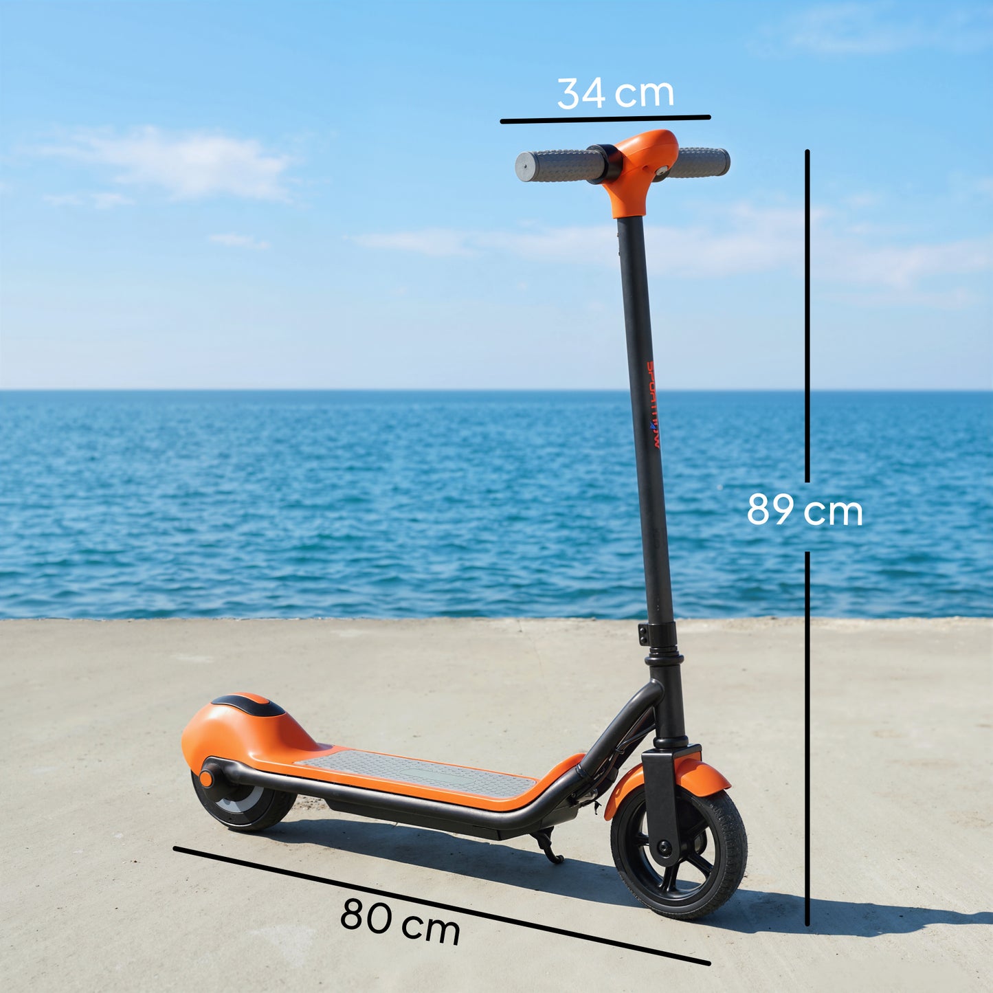 Electric Scooter, Lightweight E Scooter with LED Display, Orange