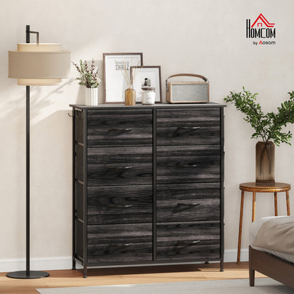 Fabric Chest of Drawers, 8 Drawer Dresser for Bedroom, Black