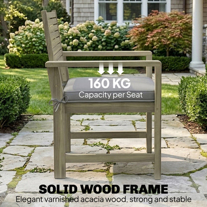 4 Seater Wooden Garden Furniture Set with Loveseat, Chairs, Table