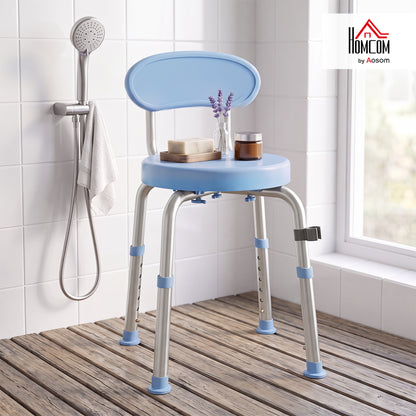 360° Swivel Shower Stool, Rotating Shower Chair with Aluminium Frame