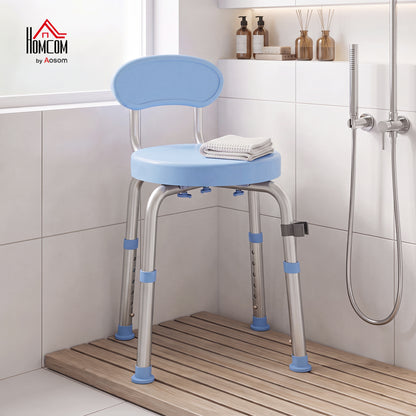 360° Swivel Shower Stool, Rotating Shower Chair with Aluminium Frame