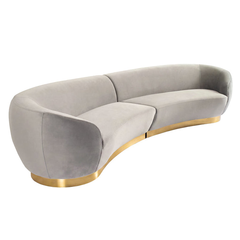 Equinox Six Seat Sofa – Dove Grey – Polished Chrome Base