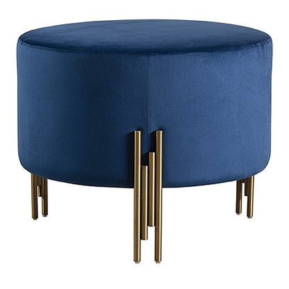 Rubell Large Stool Navy Brass base