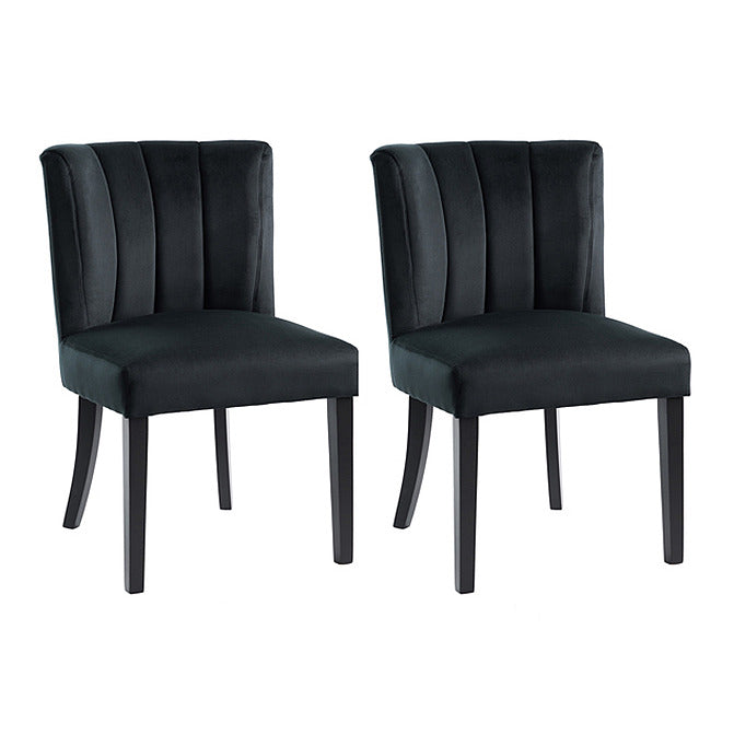 Set of 2 Hatfield Dining Chairs - Black Velvet