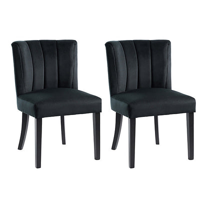 Set of 2 Hatfield Dining Chairs - Black Velvet