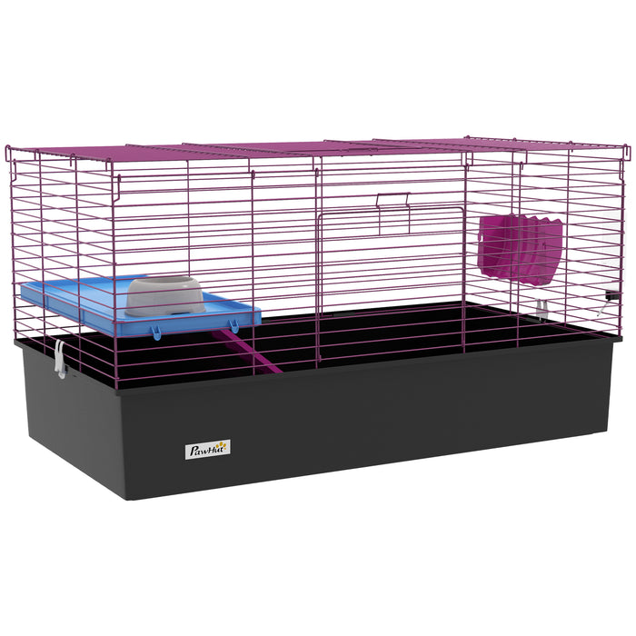 Small Animal Cage, Rabbit Guinea Pig Hutch, Pet Playhouse, Black