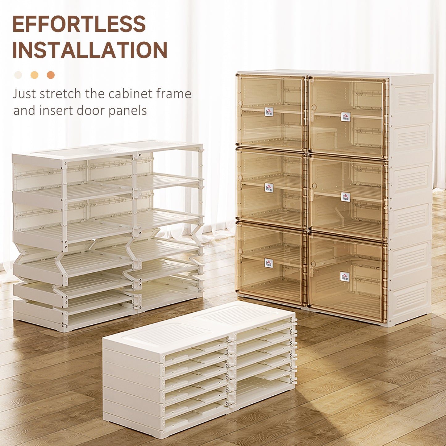 20-Pair Portable Shoe Cabinet, Folding Shoe Storage Organizer for Hallway