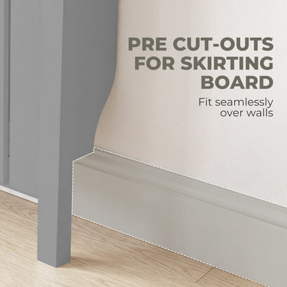Radiator Cover with Drawer and Vertical Slats Grey