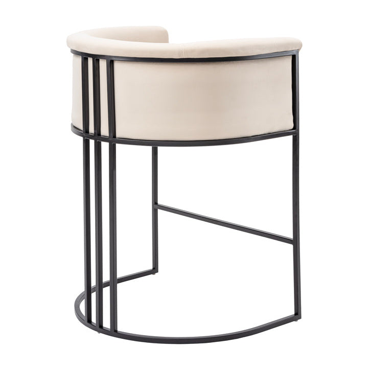 Aria Counter Stool – Chalk – Black Frame
