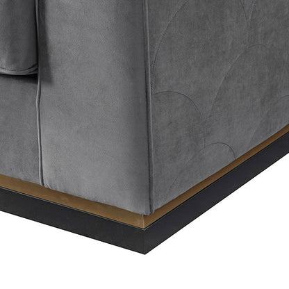 Pino Two Seat Sofa - Dove Grey - Brass Base