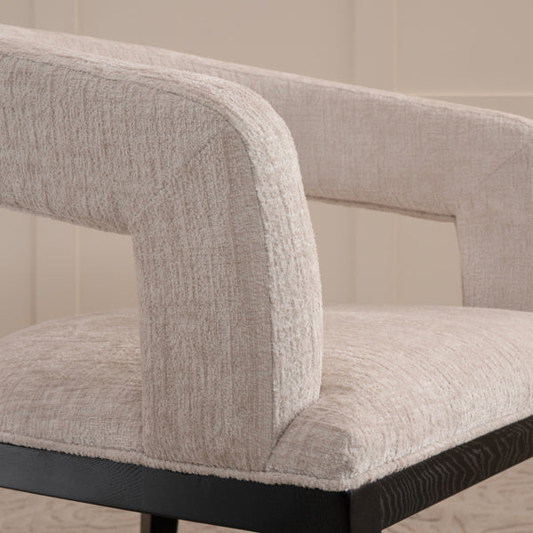 Madison Dining Chair - Light Taupe - Black frame