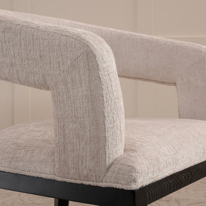 Madison Dining Chair - Light Taupe - Black frame