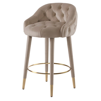 Sophia Counter stool - Taupe - Brass caps