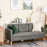 Modern 3-Seater Sofa Button-Tufted Fabric Couch with Hidden Storage Rubberwood Legs for Living Room, Grey